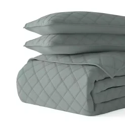 Hot Kirklands Home Stitched Diamond 3-pc. King Quilt Set Green