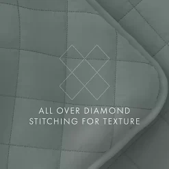Hot Kirklands Home Stitched Diamond 3-pc. King Quilt Set Green