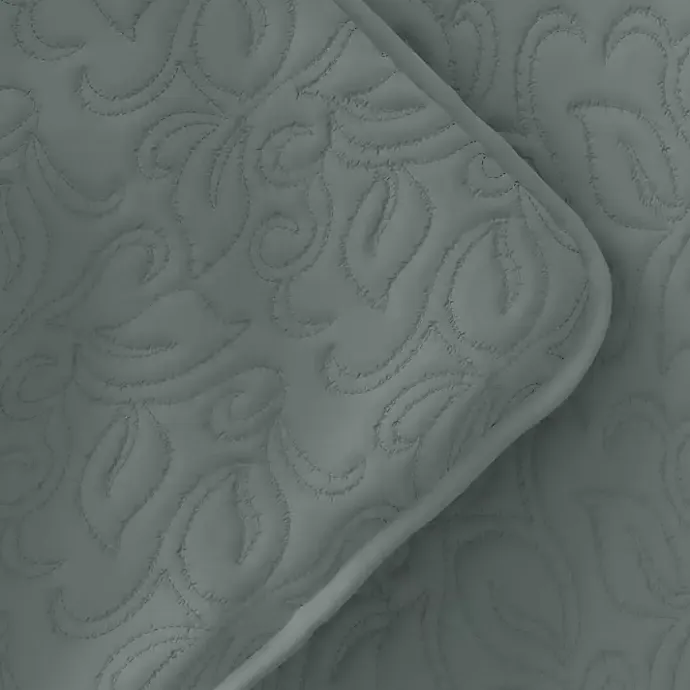Online Kirklands Home Stitched Floral 3-pc. Queen Quilt Set Green