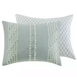 New Kirklands Home Stripe Diamond California King Comforter Set Green