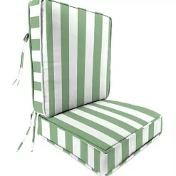 Hot Kirklands Home Green Striped Outdoor Deep Seat Cushion