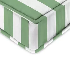 Hot Kirklands Home Green Striped Outdoor Deep Seat Cushion