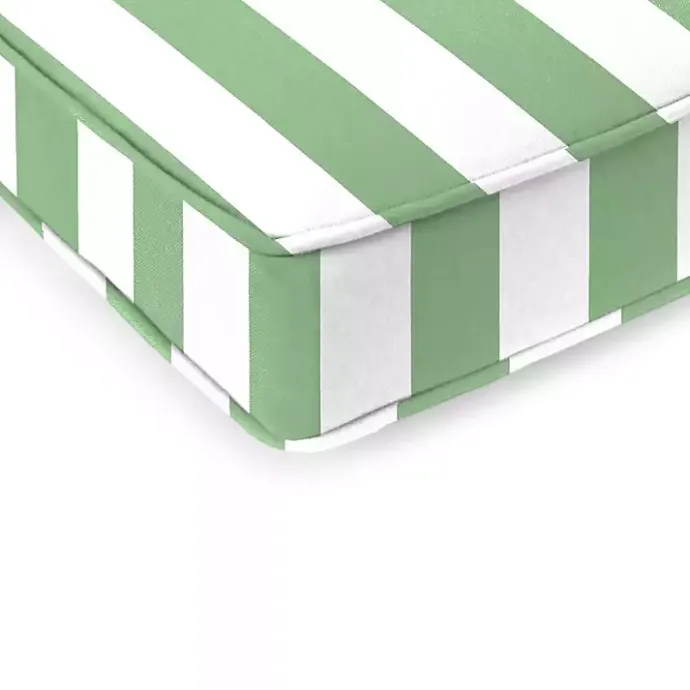 Hot Kirklands Home Green Striped Outdoor Settee Cushion