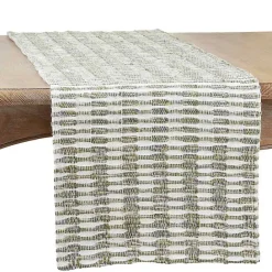 Discount Kirklands Home Green Tea Woven Stripe Table Runner, 54 in.