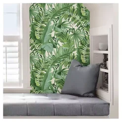 Discount Kirklands Home Tropical Leaves Peel & Stick Wallpaper Green