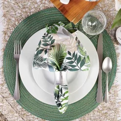 Online Kirklands Home Variegated Round Placemats, Set of 6 Green