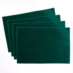 Clearance Kirklands Home Velvet Christmas Placemats, Set of 4 Green