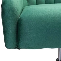 New Kirklands Home Velvet Tufted Golden Leg Swivel Office Chair Green