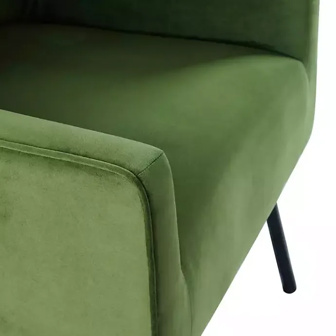Discount Kirklands Home Velvet Upholstered Black Legs Accent Chair Green