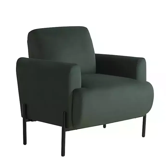 Kirklands Home Velvet Upholstered Knox Accent Chair Green