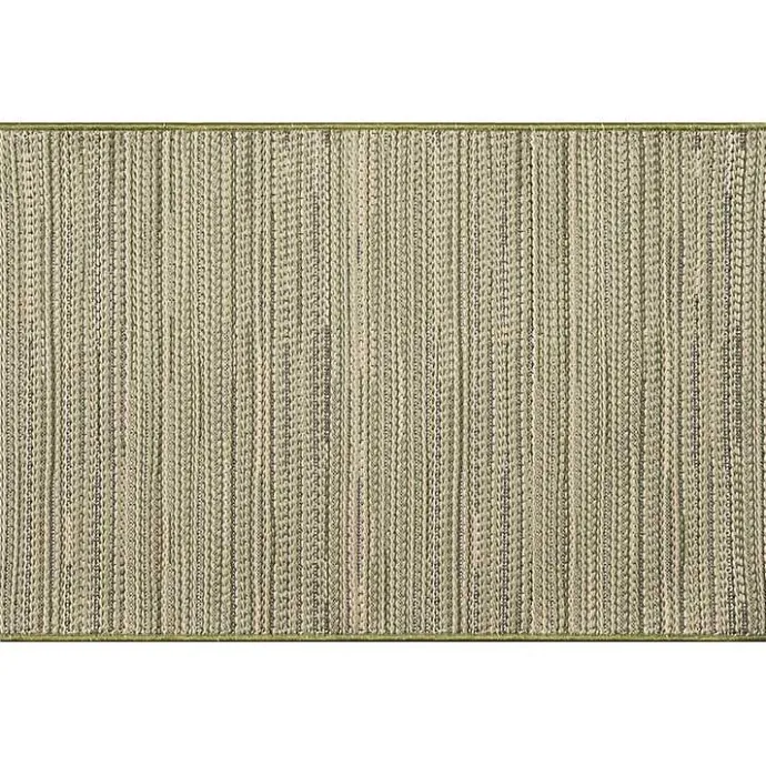 Kirklands Home Woven Lines Indoor/Outdoor Accent Rug, 2x2 Green
