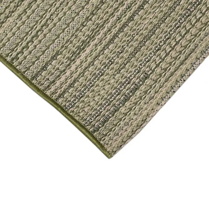 Kirklands Home Woven Lines Indoor/Outdoor Accent Rug, 2x2 Green