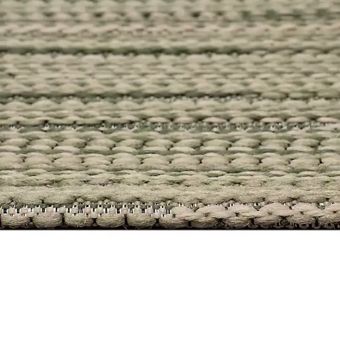 Kirklands Home Woven Lines Indoor/Outdoor Accent Rug, 2x2 Green
