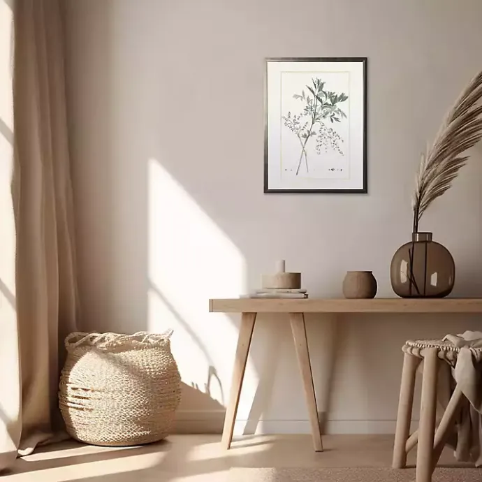 Clearance Kirklands Home Greenery Botanical IV Pewter Framed Art Print Ivory