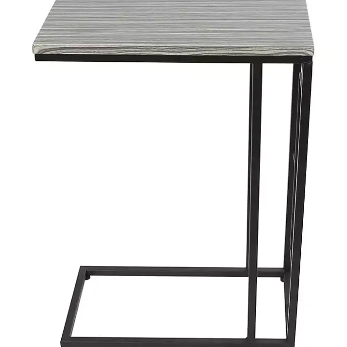 Sale Kirklands Home Gunmetal Black Geometric Metal C-Table Brown