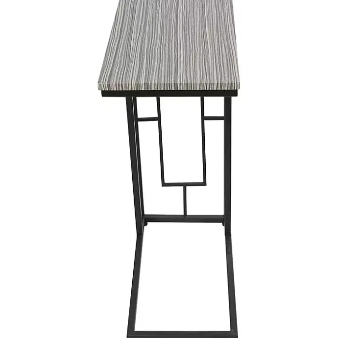 Sale Kirklands Home Gunmetal Black Geometric Metal C-Table Brown
