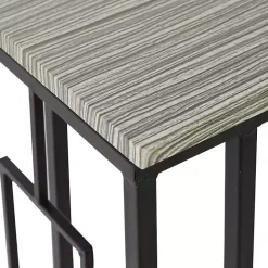 Sale Kirklands Home Gunmetal Black Geometric Metal C-Table Brown