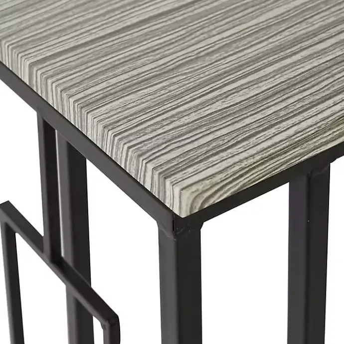 Sale Kirklands Home Gunmetal Black Geometric Metal C-Table Brown