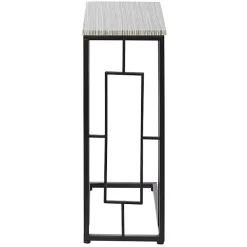 Sale Kirklands Home Gunmetal Black Geometric Metal C-Table Brown