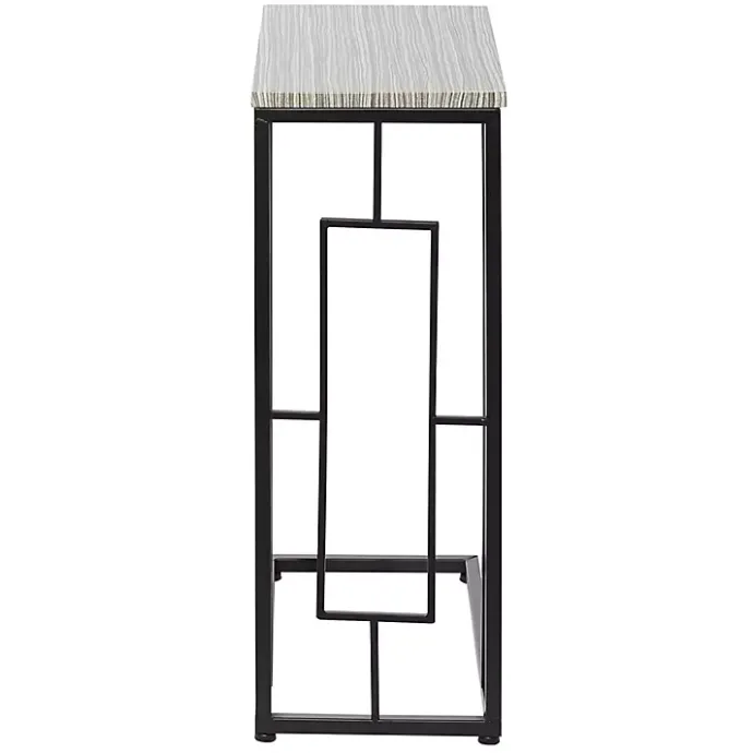 Sale Kirklands Home Gunmetal Black Geometric Metal C-Table Brown