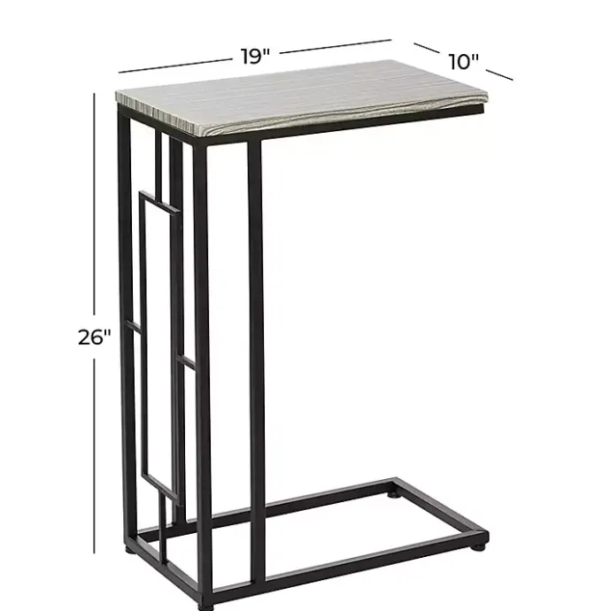 Sale Kirklands Home Gunmetal Black Geometric Metal C-Table Brown