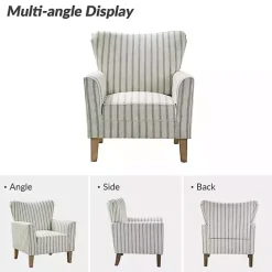 Online Kirklands Home Gustaf Gray Striped Armchair