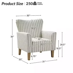 Online Kirklands Home Gustaf Gray Striped Armchair