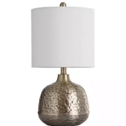 Outlet Kirklands Home Hammered Brass Accent Table Lamp White