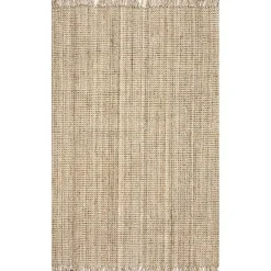 Clearance Kirklands Home Hand Woven Chunky Loop Natural Jute Area Rug, 5x7 Tan