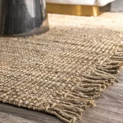 Kirklands Home Hand Woven Chunky Loop Natural Jute Area Rug, 7x9 Tan