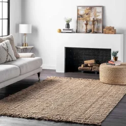 New Kirklands Home Hand Woven Looped Natural Jute Area Rug, 12x15
