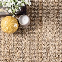 New Kirklands Home Hand Woven Looped Natural Jute Area Rug, 12x15