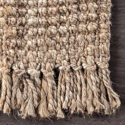 New Kirklands Home Hand Woven Looped Natural Jute Area Rug, 12x15