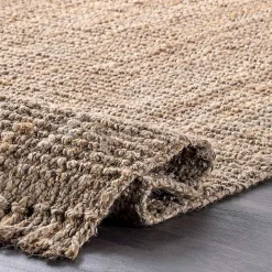Kirklands Home Hand Woven Looped Natural Jute Area Rug, 9x12 Tan