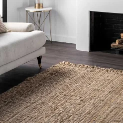 Online Kirklands Home Hand Woven Looped Natural Jute Area Rug, 9x13 Tan