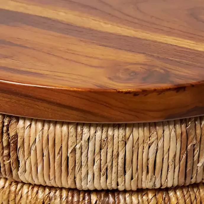 Hot Kirklands Home Handmade Seagrass Round Accent Table Brown