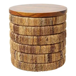 Hot Kirklands Home Handmade Seagrass Round Accent Table Brown
