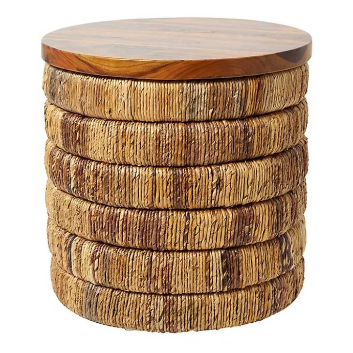 Hot Kirklands Home Handmade Seagrass Round Accent Table Brown