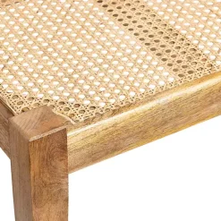 Clearance Kirklands Home Handwoven Rattan Cane and Mango Wood Bench