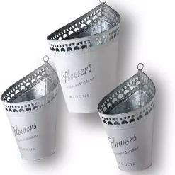 Online Kirklands Home Hanging Galvanized Steel Planters, Set of 3