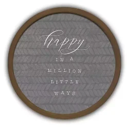 Discount Kirklands Home Happy in a Million Ways Round Framed Plaque Brown