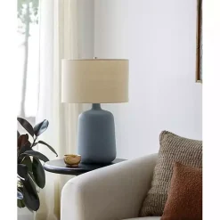 Clearance Kirklands Home Harmonie Blue Ceramic Table Lamp Tan