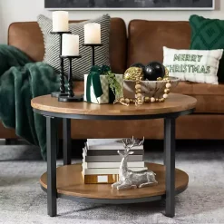 Hot Kirklands Home Hayden Wood and Gunmetal Coffee Table