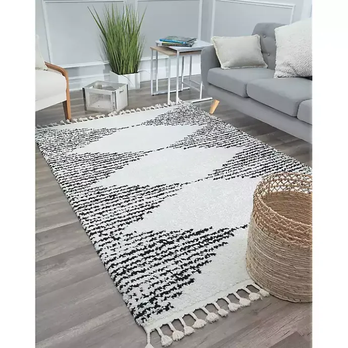 Hot Kirklands Home Heath Black and White Moon Area Rug, 8x10