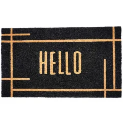 Outlet Kirklands Home Hello Linear Doormat Black