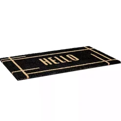 Outlet Kirklands Home Hello Linear Doormat Black