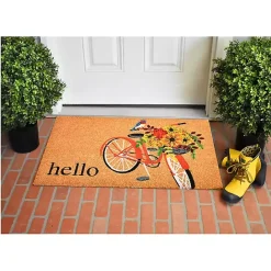 Discount Kirklands Home Hello Floral Bicycle Doormat