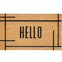 Kirklands Home Hello Natural Linear Doormat Brown