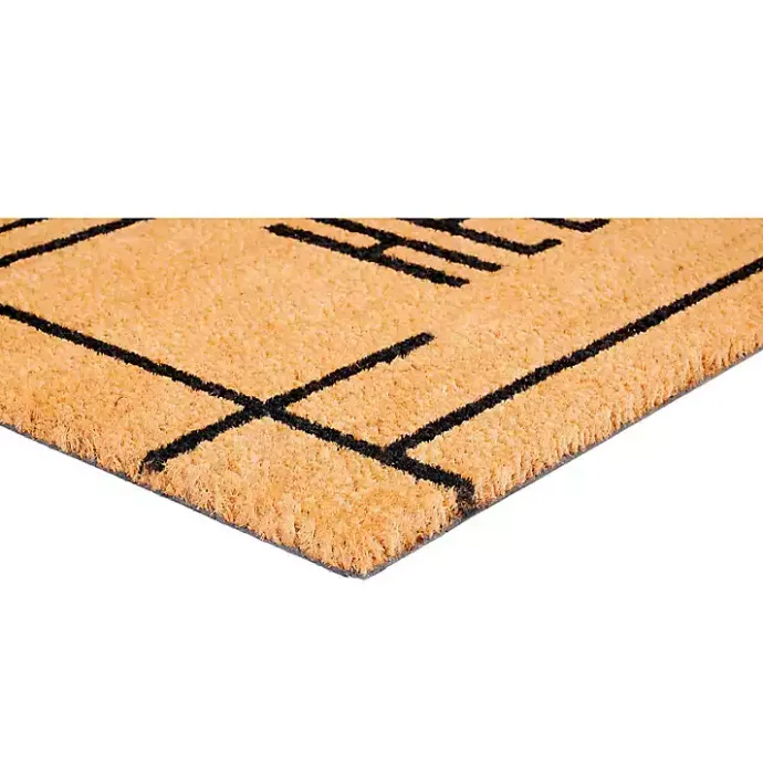 Kirklands Home Hello Natural Linear Doormat Brown