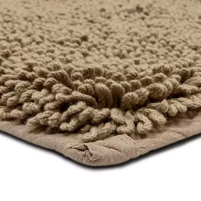 Discount Kirklands Home High Pile Taupe Cotton Non-Skid Classic Bath Mat Tan